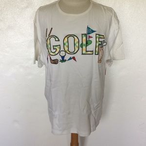 Bill & June White Golf Shirt SZ L